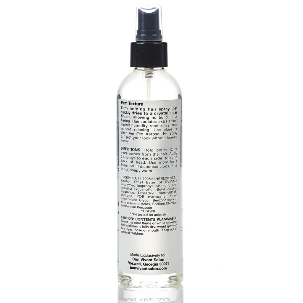 Bon Vivant Salon Firm Texture Super Hold Crystal Shine Pump Hair Spray  (8oz) Excellent Hold - Bon Vivant Salon